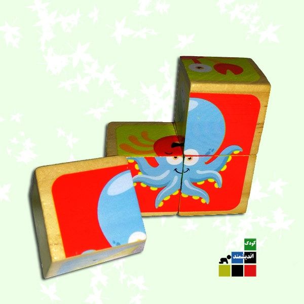 پازل چوبی 6 وجهی حیوانات دریایی